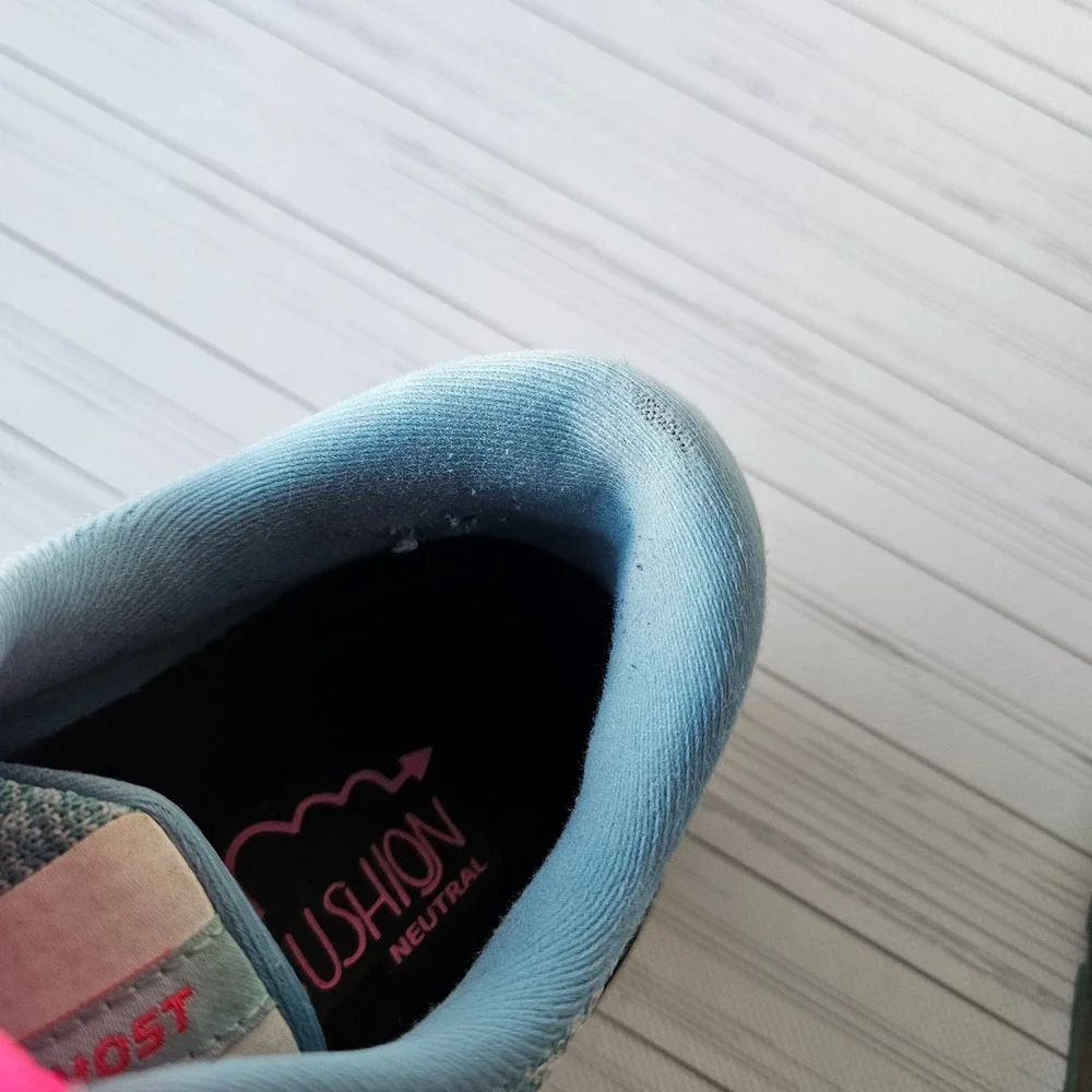 Brooks Ghost 14 Running Shoes Womens 9 Blue Pink Athletic Sneakers 1203561B141